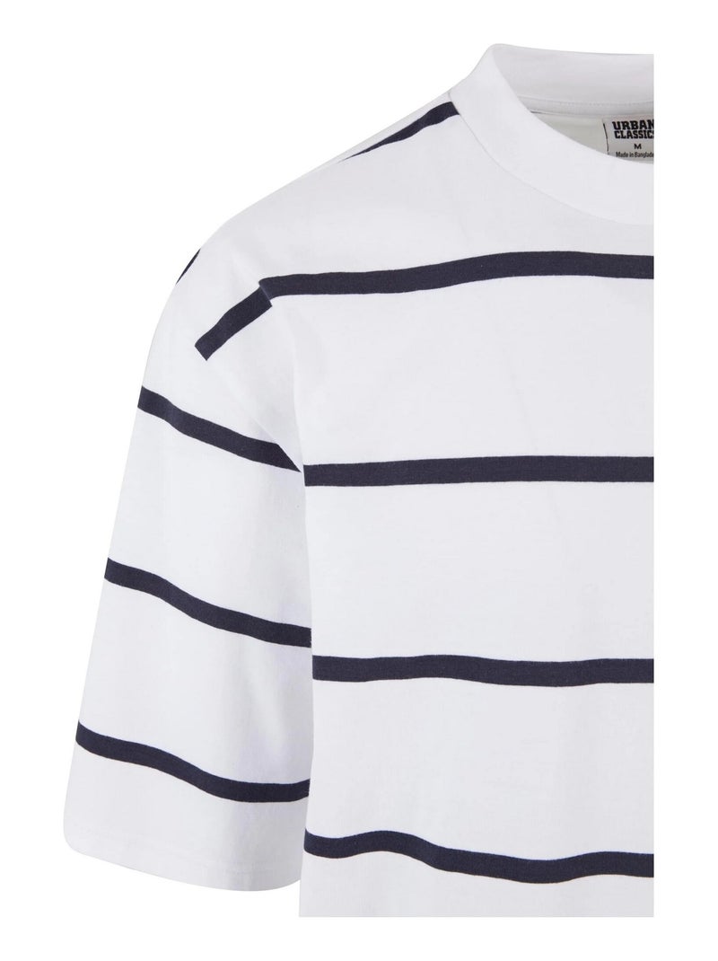 Urban Classics - T-shirt manches amples motif/style à rayures Blanc Bleu - Kiabi