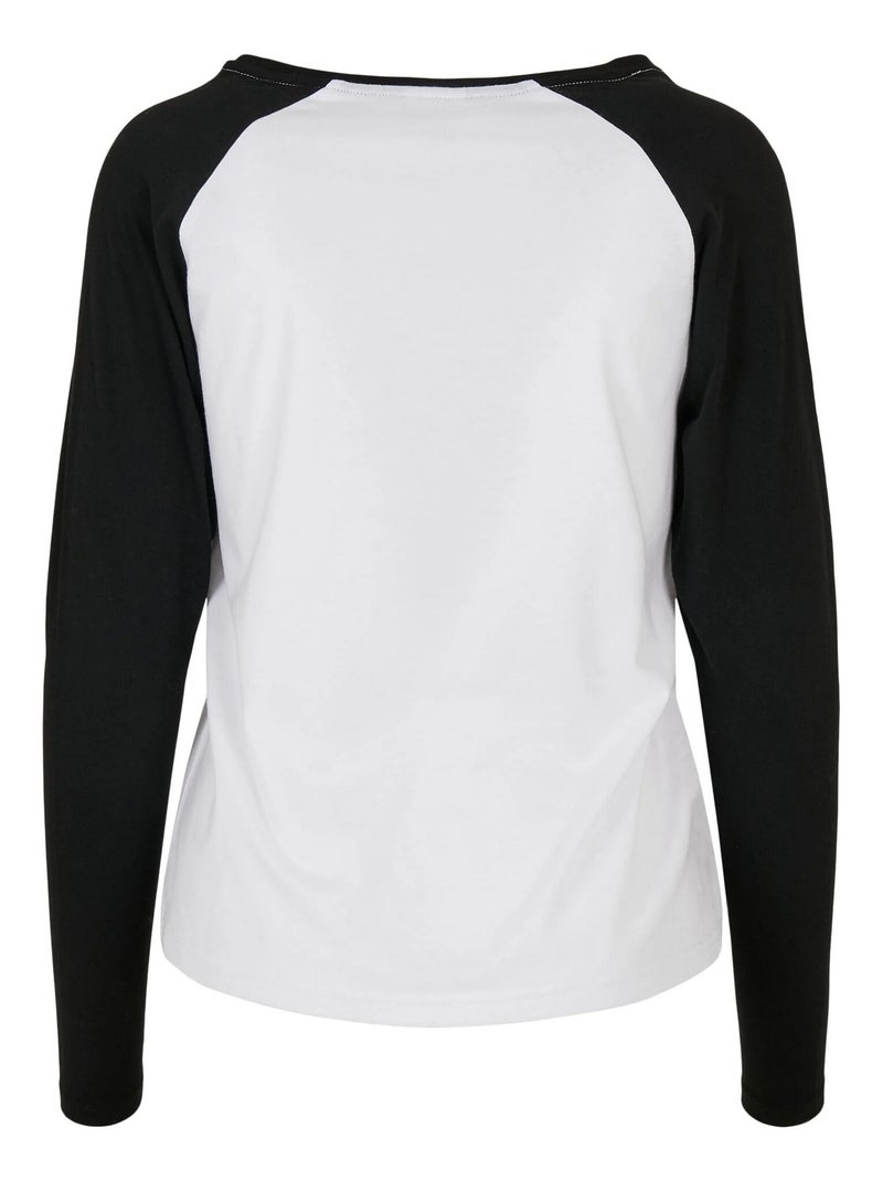 Urban Classics - T-shirt manches longues motif/style Contrasté Blanc Noir - Kiabi