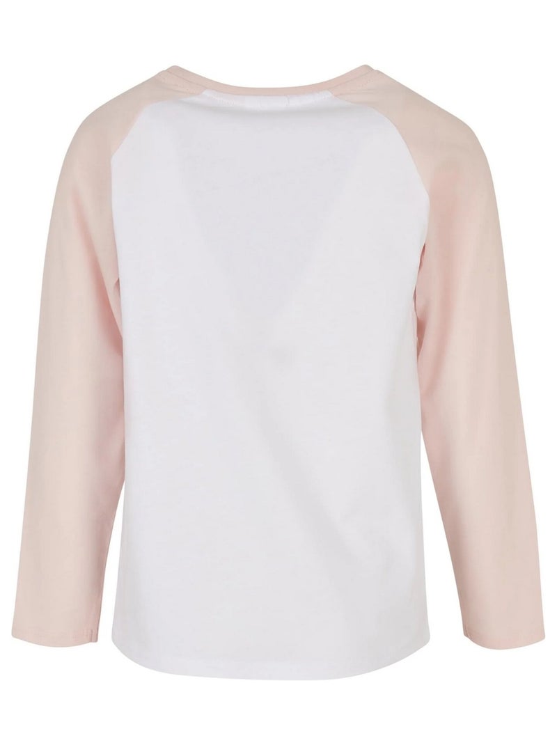 Urban Classics - T-shirt manches longues motif/style Contrasté Blanc Rose - Kiabi