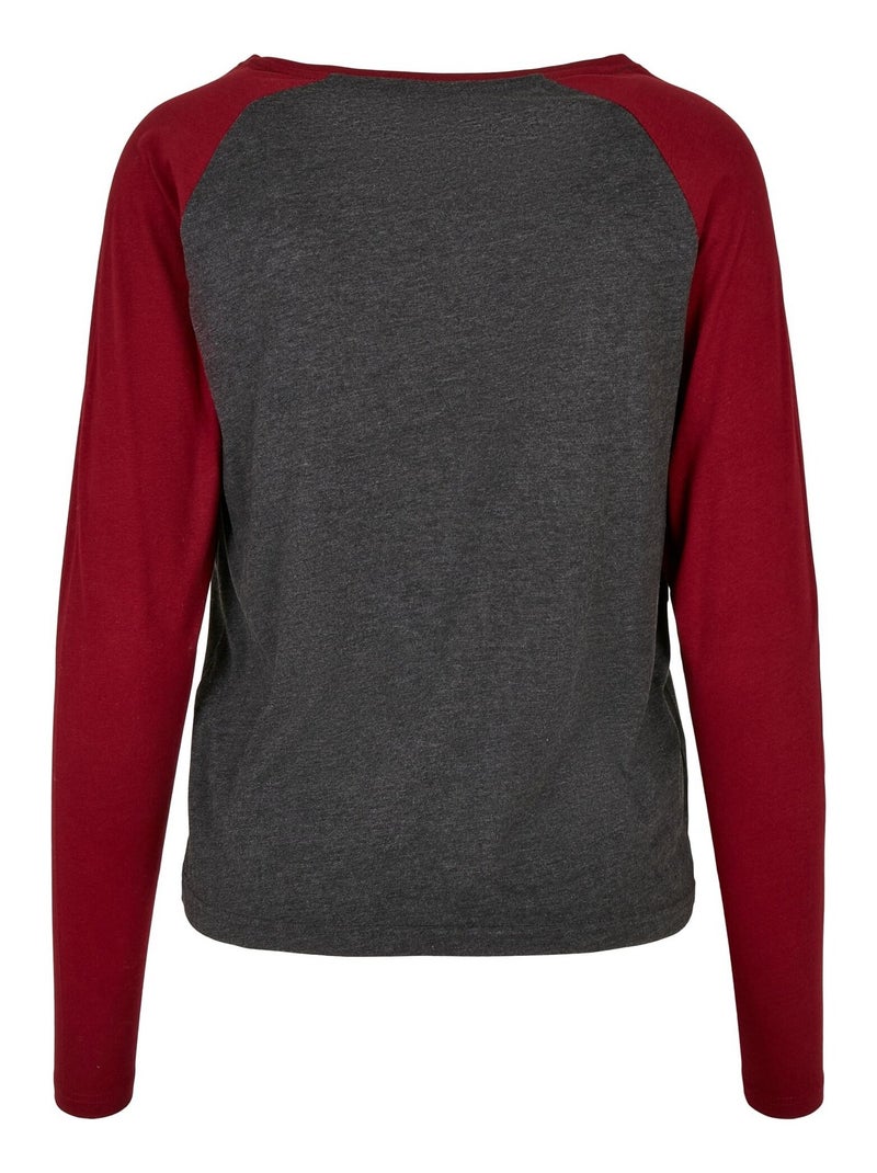Urban Classics - T-shirt manches longues motif/style Contrasté gris anthracite - Kiabi
