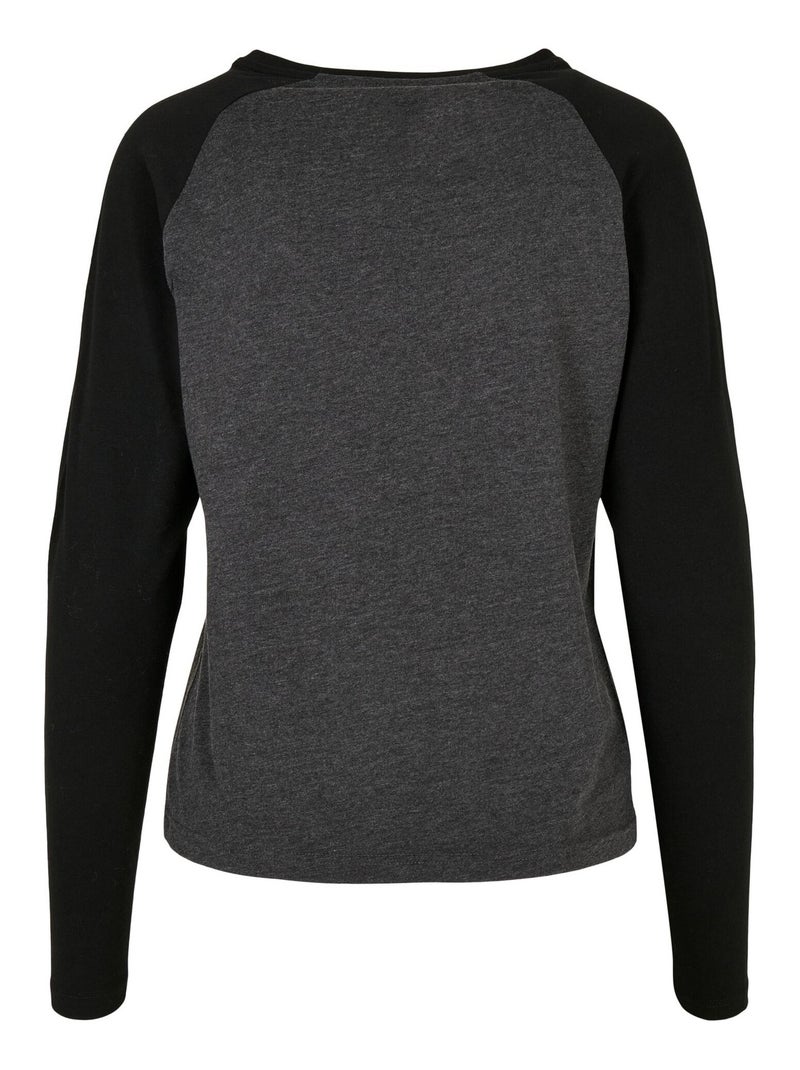 Urban Classics - T-shirt manches longues motif/style Contrasté Gris Gris anthracite - Kiabi