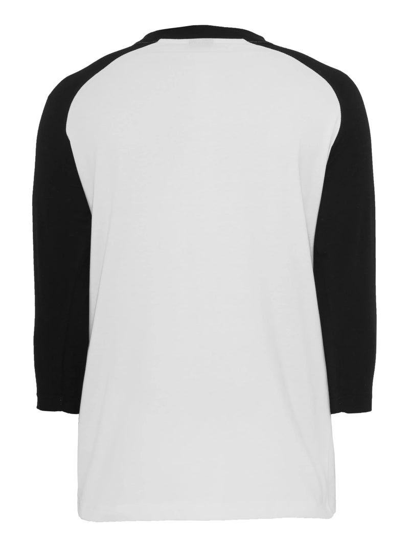 Urban Classics - T-shirt manches ¾ motif/style Contrasté Blanc Noir - Kiabi