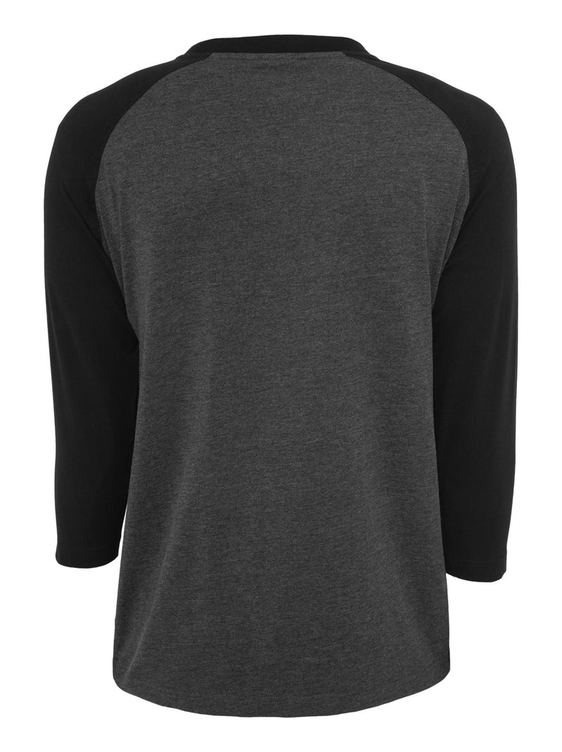 Urban Classics - T-shirt manches ¾ motif/style Contrasté Gris Gris anthracite - Kiabi