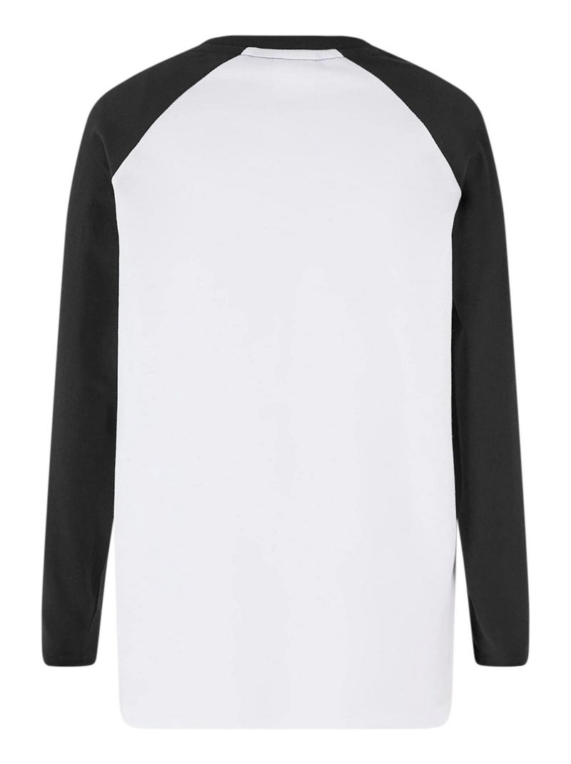 Urban Classics - T-shirt manches raglan Blanc Noir - Kiabi