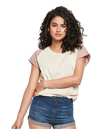 Urban Classics - T-shirt manches raglan motif/style Contrasté