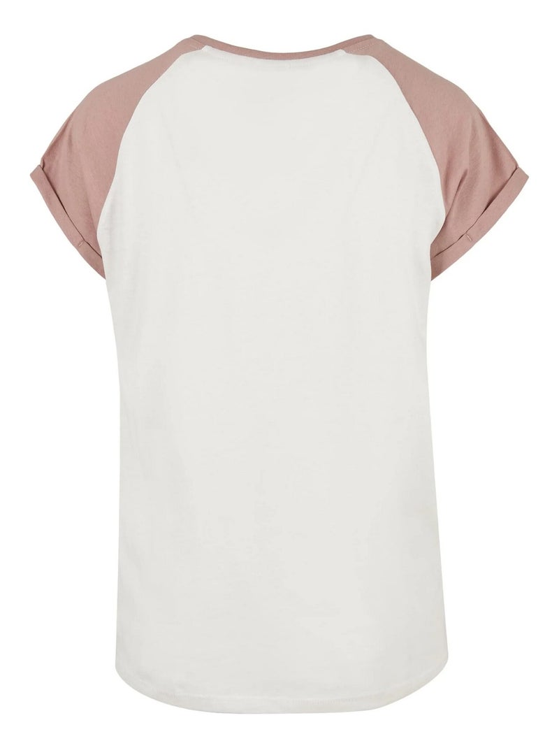 Urban Classics - T-shirt manches raglan motif/style Contrasté Blanc Beige - Kiabi
