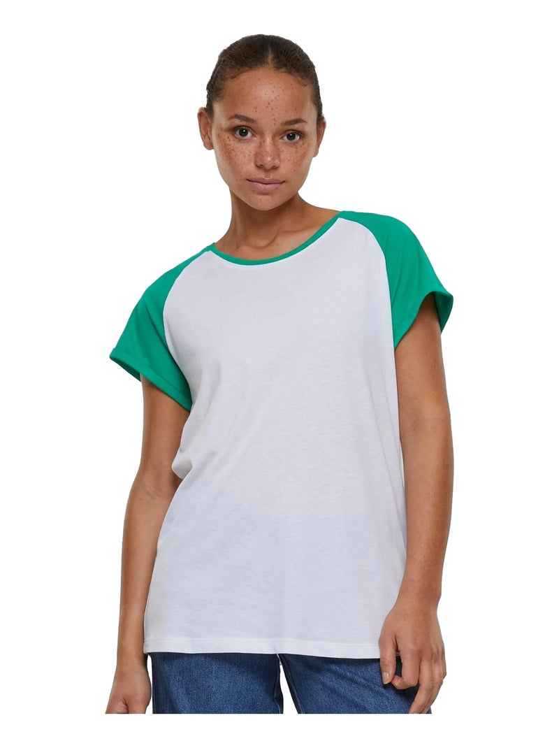 Urban Classics - T-shirt manches raglan motif/style Contrasté Blanc - Kiabi