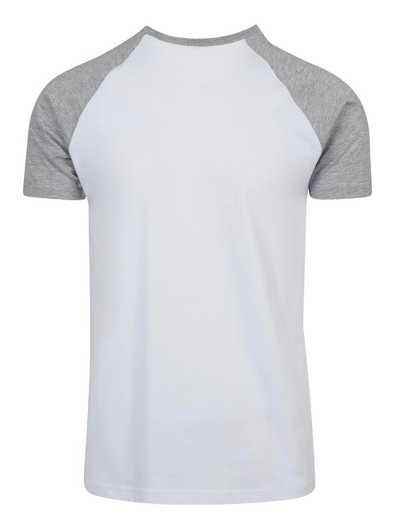 Urban Classics - T-shirt manches raglan motif/style Contrasté Blanc Gris - Kiabi