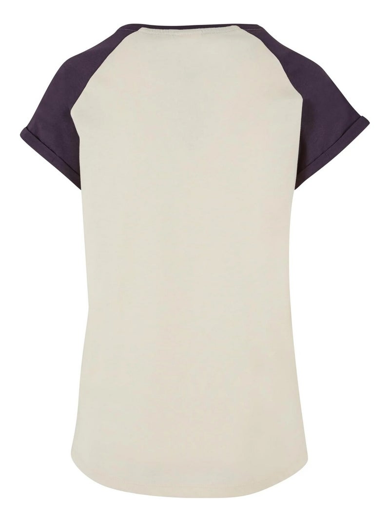 Urban Classics - T-shirt manches raglan motif/style Contrasté Blanc nacré - Kiabi