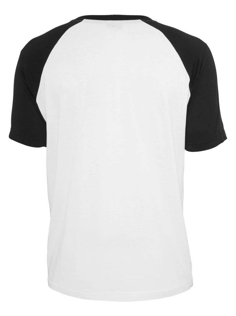 Urban Classics - T-shirt manches raglan motif/style Contrasté Blanc Noir - Kiabi