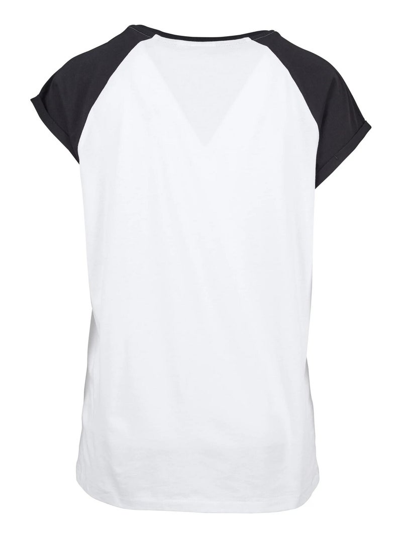 Urban Classics - T-shirt manches raglan motif/style Contrasté Blanc Noir - Kiabi