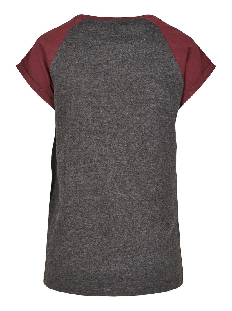 Urban Classics - T-shirt manches raglan motif/style Contrasté gris anthracite - Kiabi