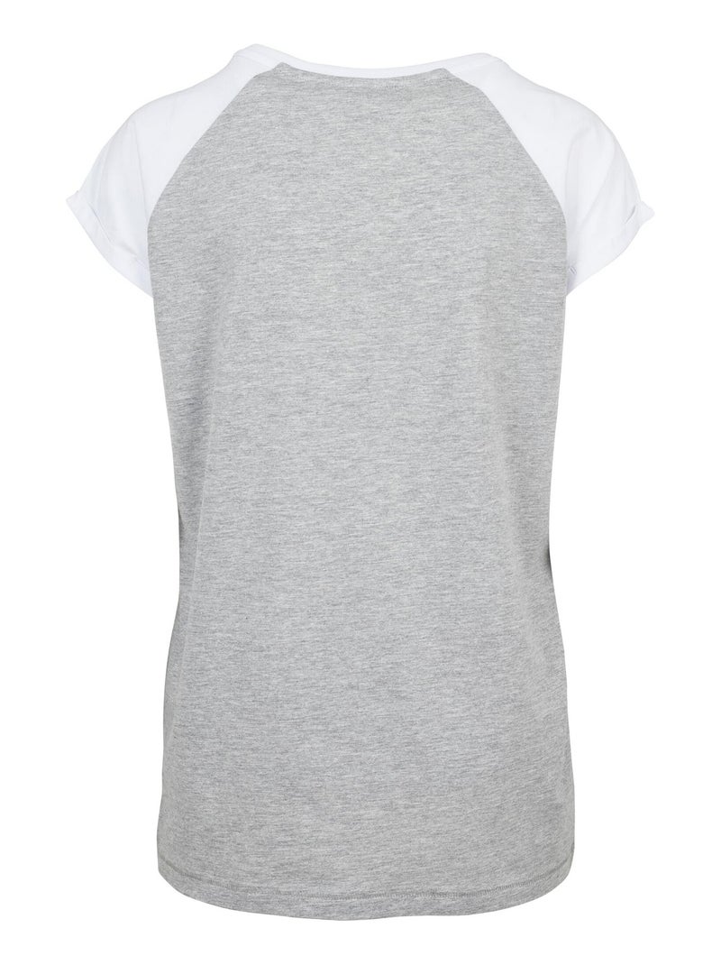 Urban Classics - T-shirt manches raglan motif/style Contrasté Gris Blanc - Kiabi