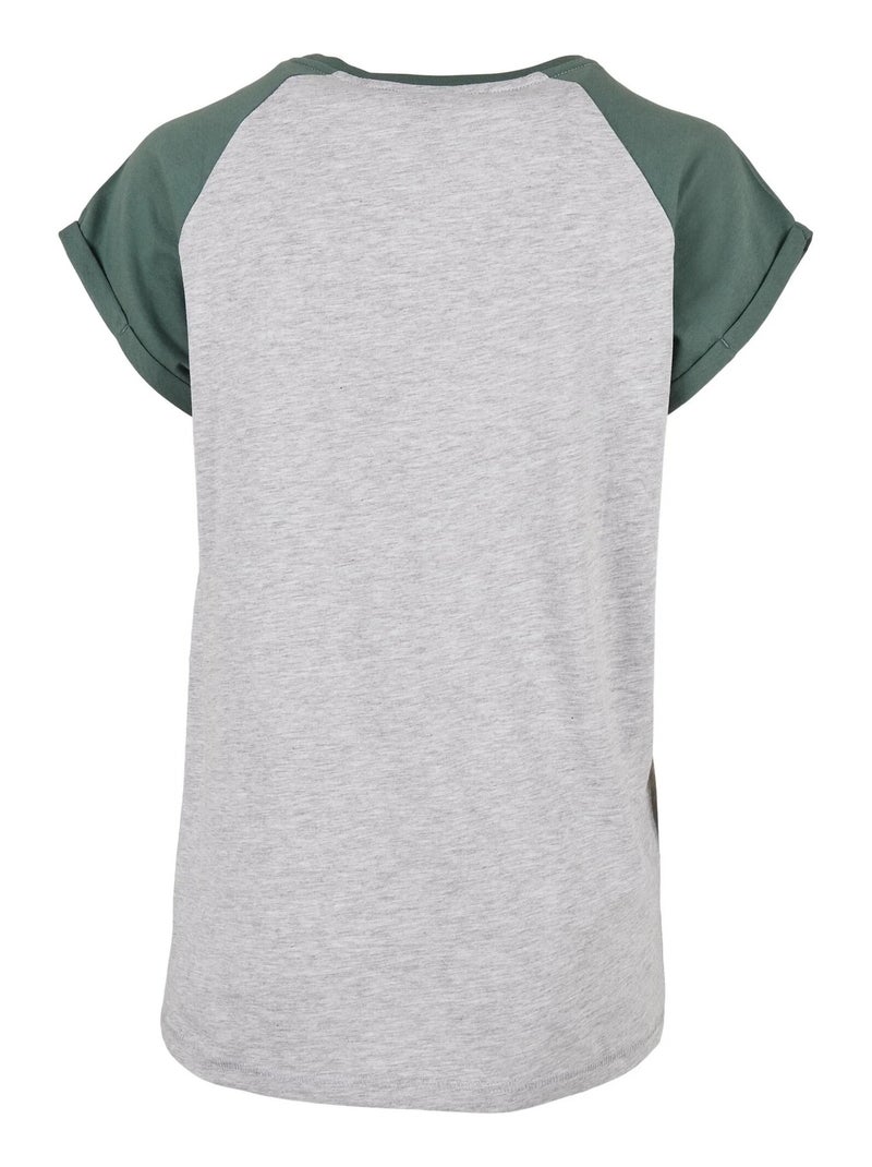 Urban Classics - T-shirt manches raglan motif/style Contrasté Gris clair - Kiabi