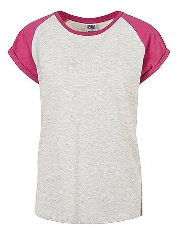 Urban Classics - T-shirt manches raglan motif/style Contrasté