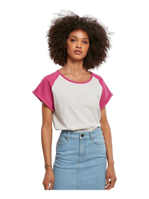 Urban Classics - T-shirt manches raglan motif/style Contrasté - Kiabi
