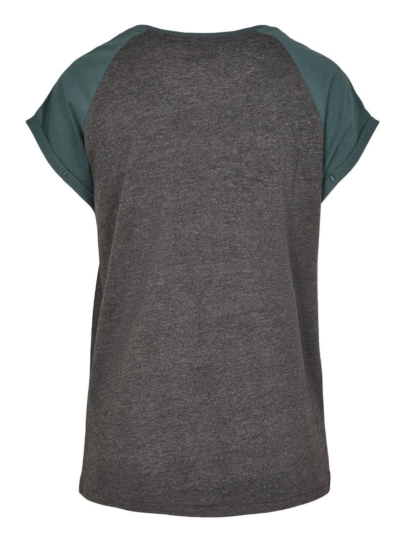 Urban Classics - T-shirt manches raglan motif/style Contrasté Gris foncé - Kiabi
