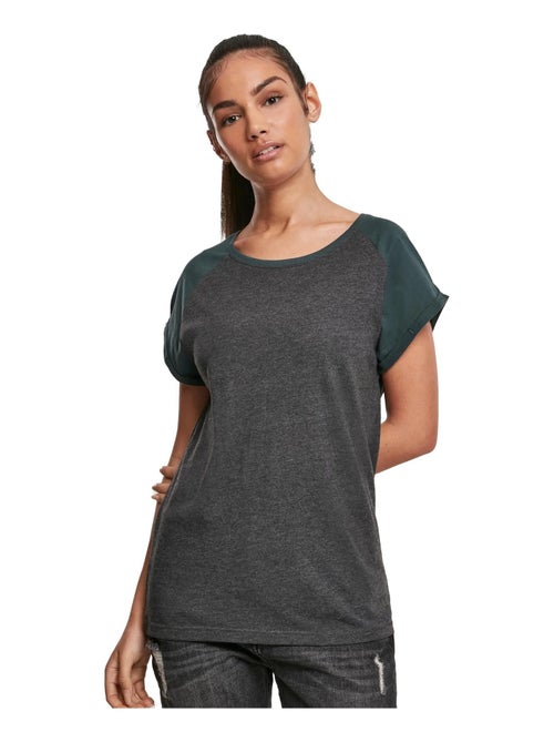 Urban Classics - T-shirt manches raglan motif/style Contrasté - Kiabi