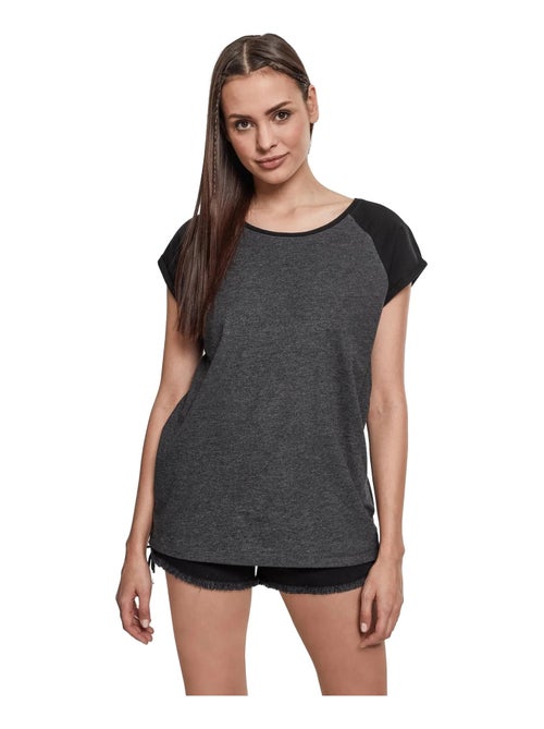 Urban Classics - T-shirt manches raglan motif/style Contrasté - Kiabi
