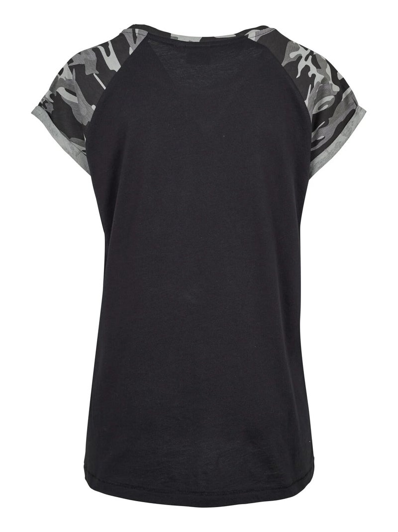 Urban Classics - T-shirt manches raglan motif/style Contrasté Noir - Kiabi