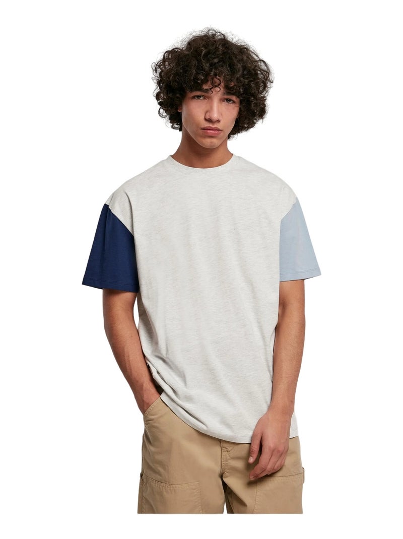Urban Classics - T-shirt motif/style blocs de couleurs Gris clair - Kiabi
