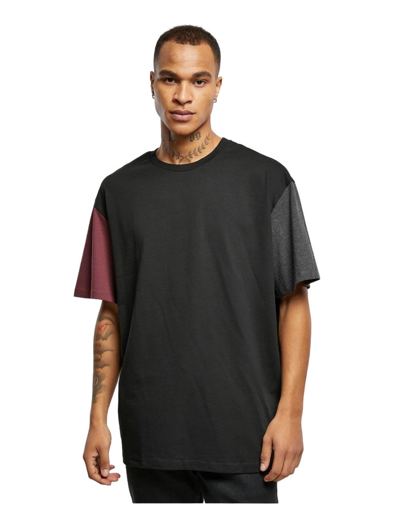 Urban Classics - T-shirt motif/style blocs de couleurs Noir - Kiabi