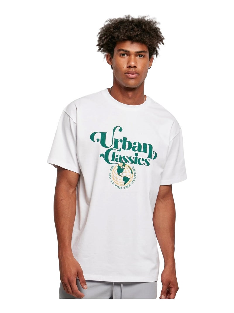 Urban Classics - T-shirt motif/style Globe Blanc - Kiabi
