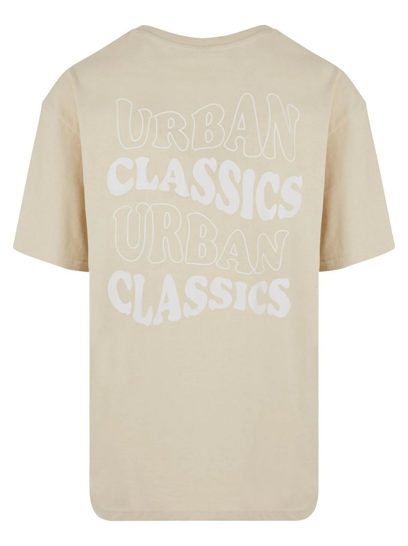 Urban Classics - T-shirt motif/style logo ondulé Beige sable - Kiabi