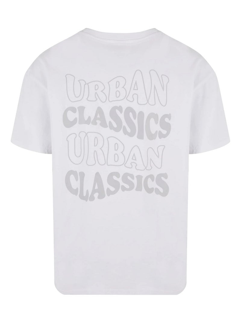 Urban Classics - T-shirt motif/style logo ondulé Blanc - Kiabi