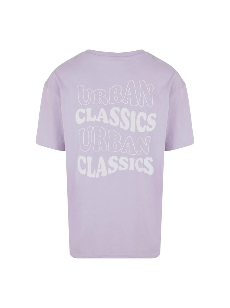 Urban Classics - T-shirt motif/style logo ondulé Mauve lilas - Kiabi