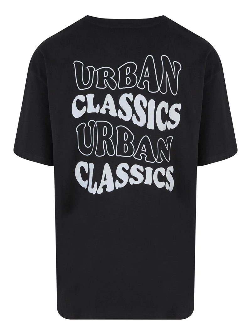 Urban Classics - T-shirt motif/style logo ondulé Noir - Kiabi