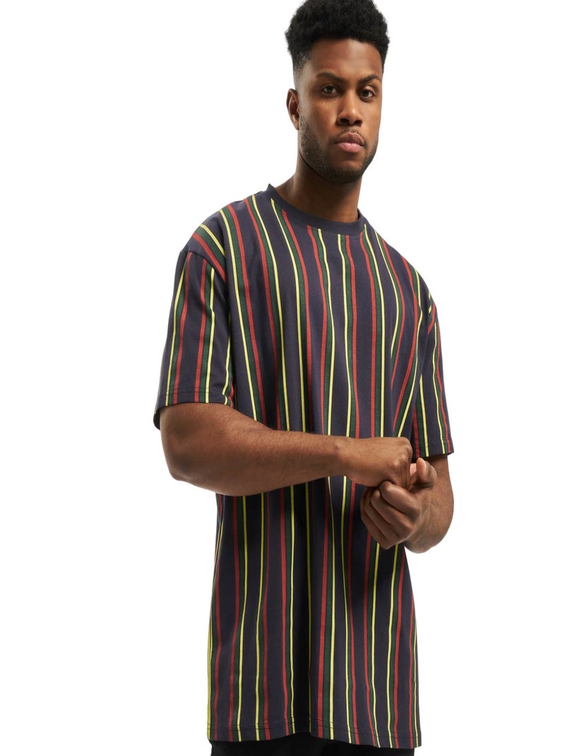 Urban Classics - T-shirt motif/style rayures rétro Bleu nuit - Kiabi