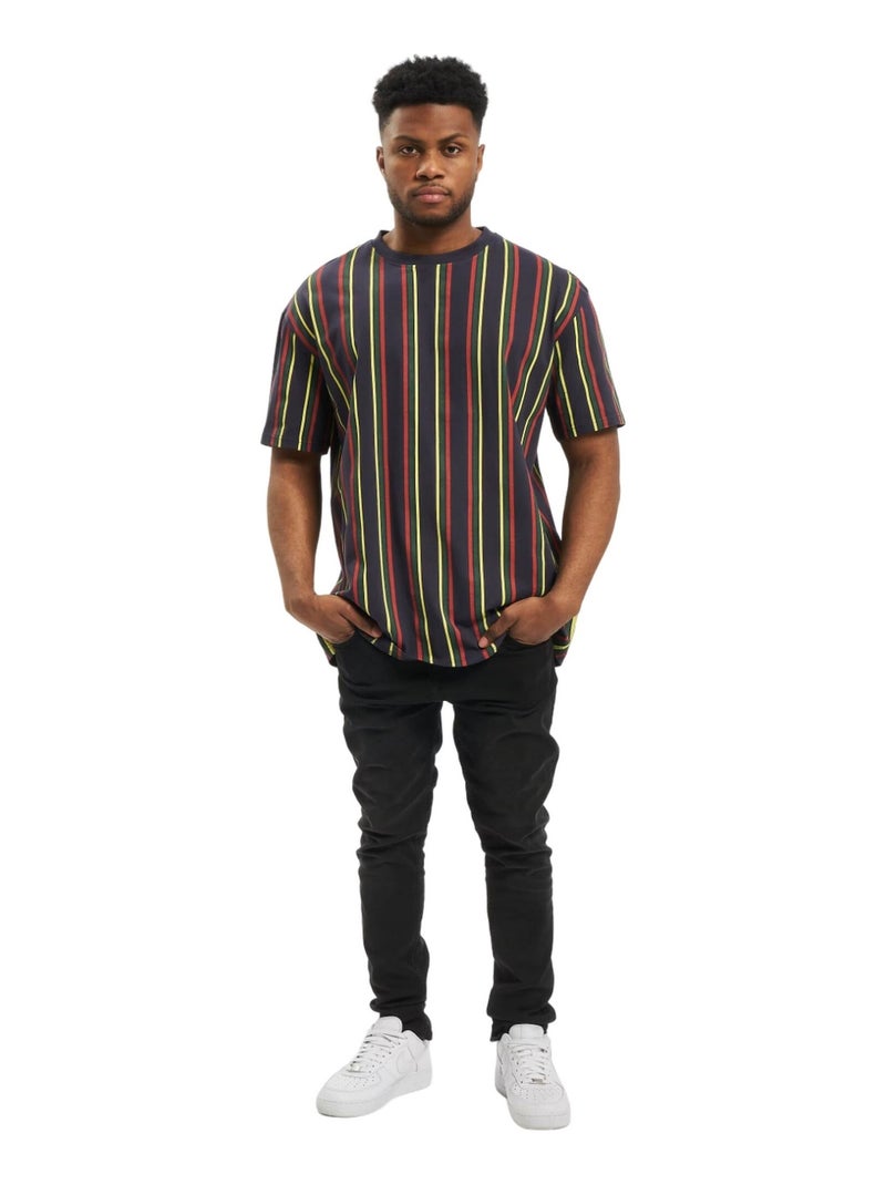 Urban Classics - T-shirt motif/style rayures rétro Bleu nuit - Kiabi