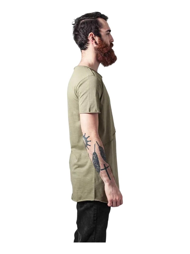 Urban Classics - T-shirt motif/style Zip avant Vert kaki clair - Kiabi