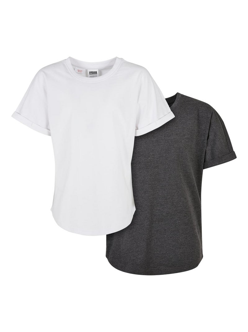 Urban Classics - T-shirts manches à revers gris anthracite - Kiabi