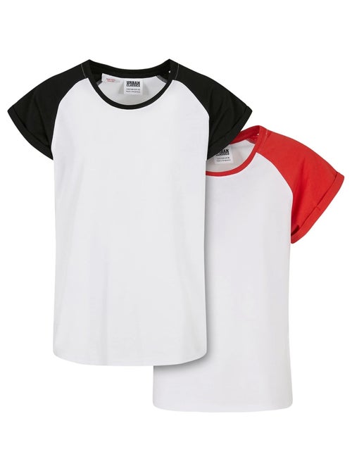 Urban Classics - T-shirts manches raglan motif/style Contrasté - Kiabi