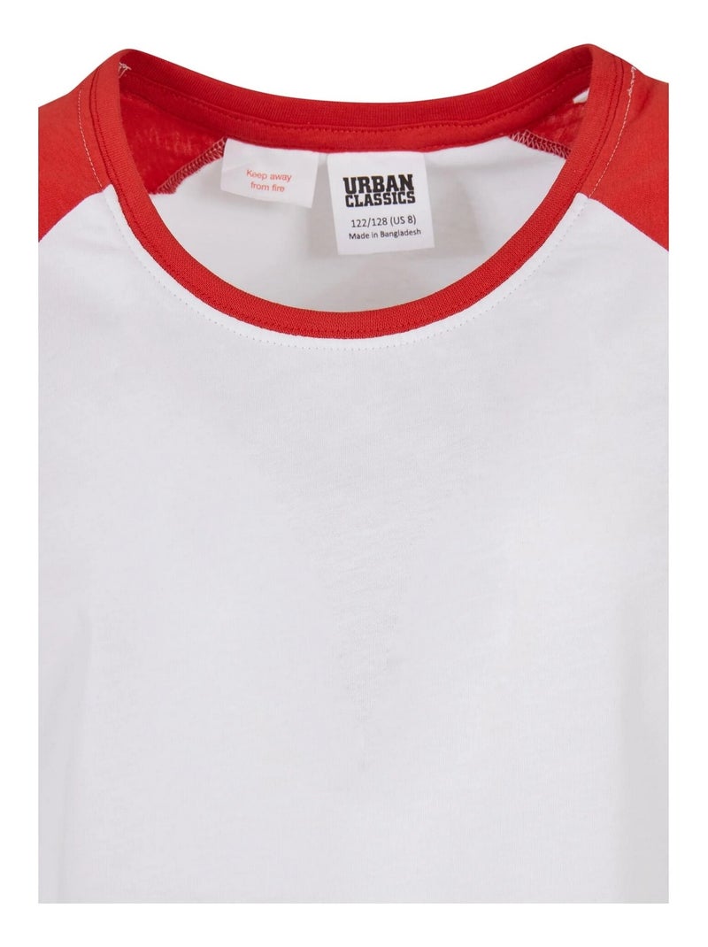 Urban Classics - T-shirts manches raglan motif/style Contrasté Rouge - Kiabi