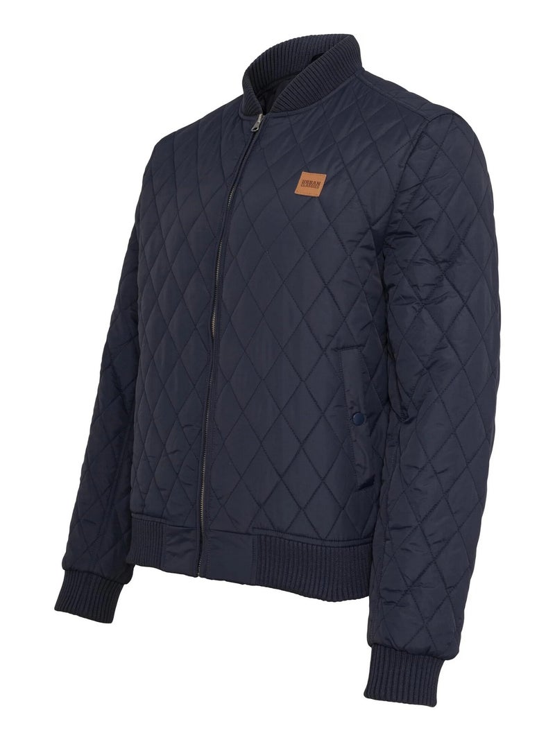 Urban Classics - Veste motif/style Losange Bleu marine - Kiabi