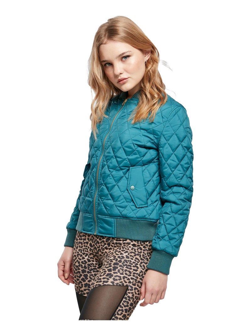 Urban Classics - Veste motif/style Losange Bleu turquoise - Kiabi