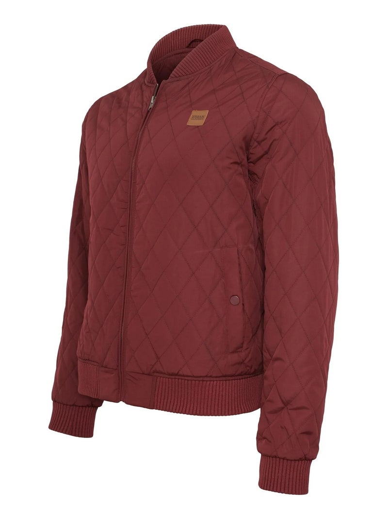 Urban Classics - Veste motif/style Losange Bordeaux - Kiabi