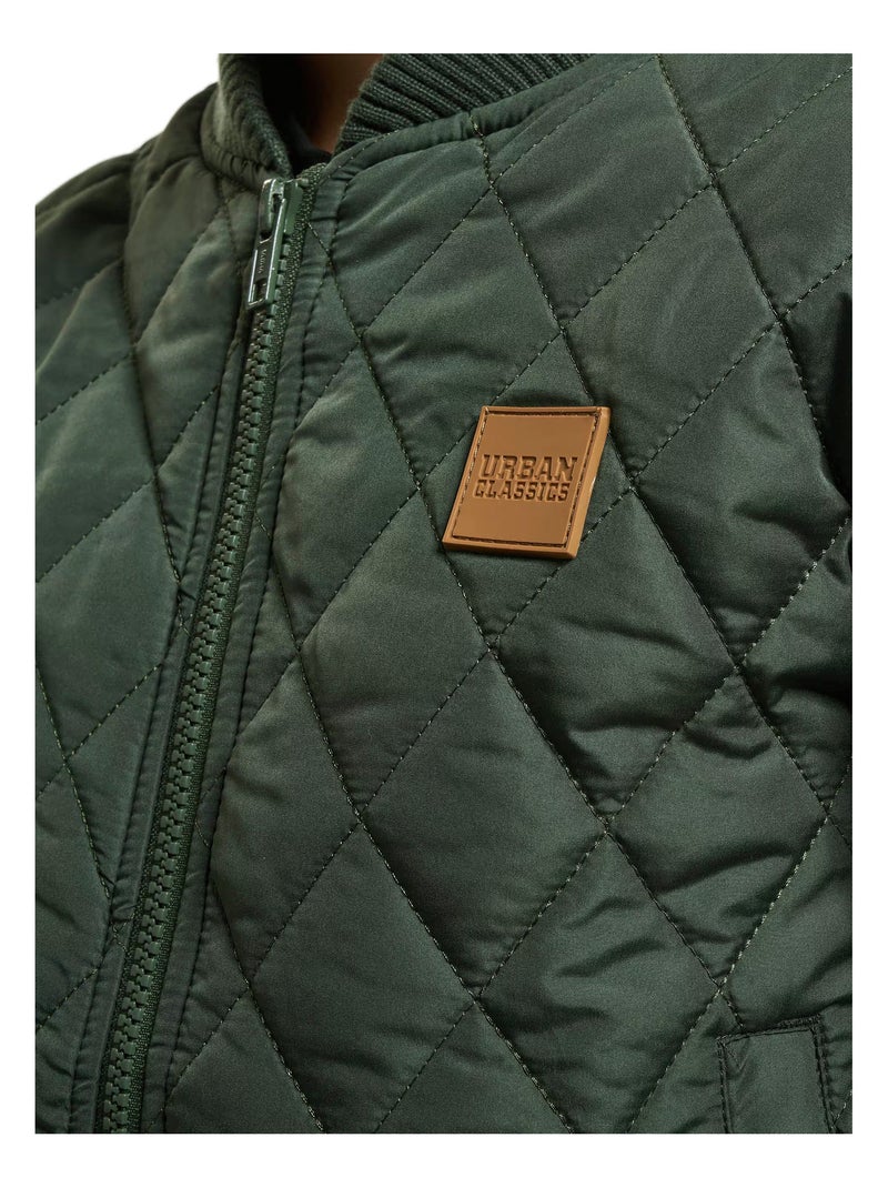 Urban Classics - Veste motif/style losange Vert olive - Kiabi