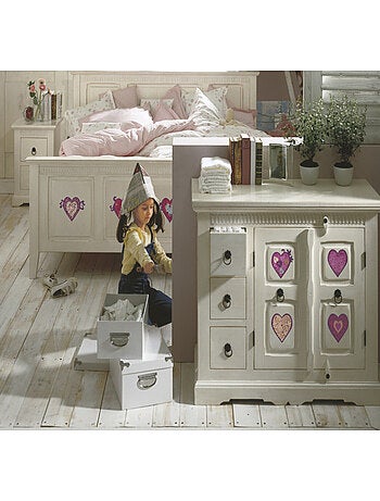 Valentine, Sticker mural 8 grands cœurs roses et violets - 50x70 cm