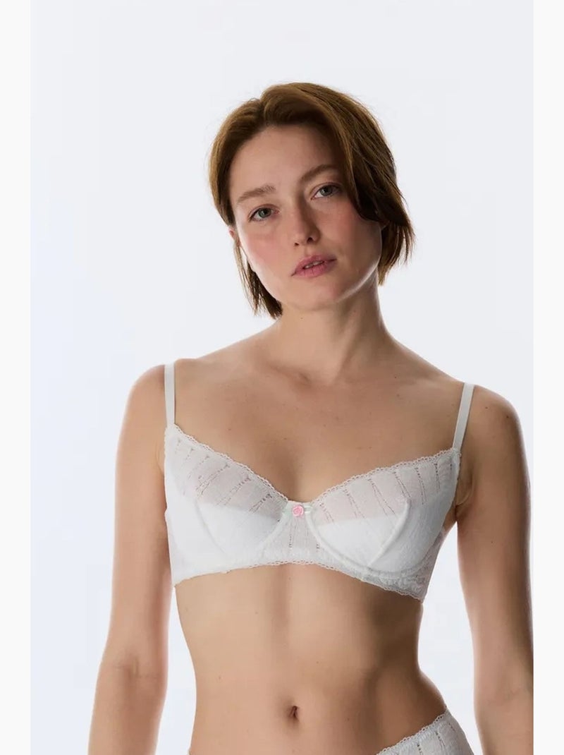 Valeria soutien-gorge en dentelle à armatures penti Blanc cassé - Kiabi