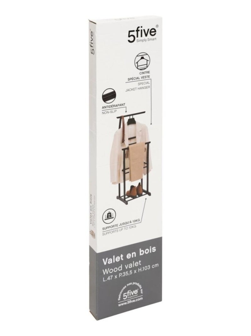 Valet de chambre en bois noir Noir - Kiabi