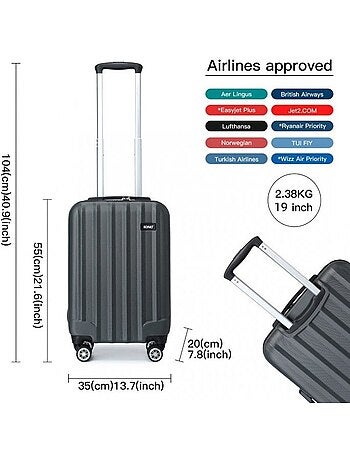 Valise - 55x35x20 cm abs + pc 32 l - kono