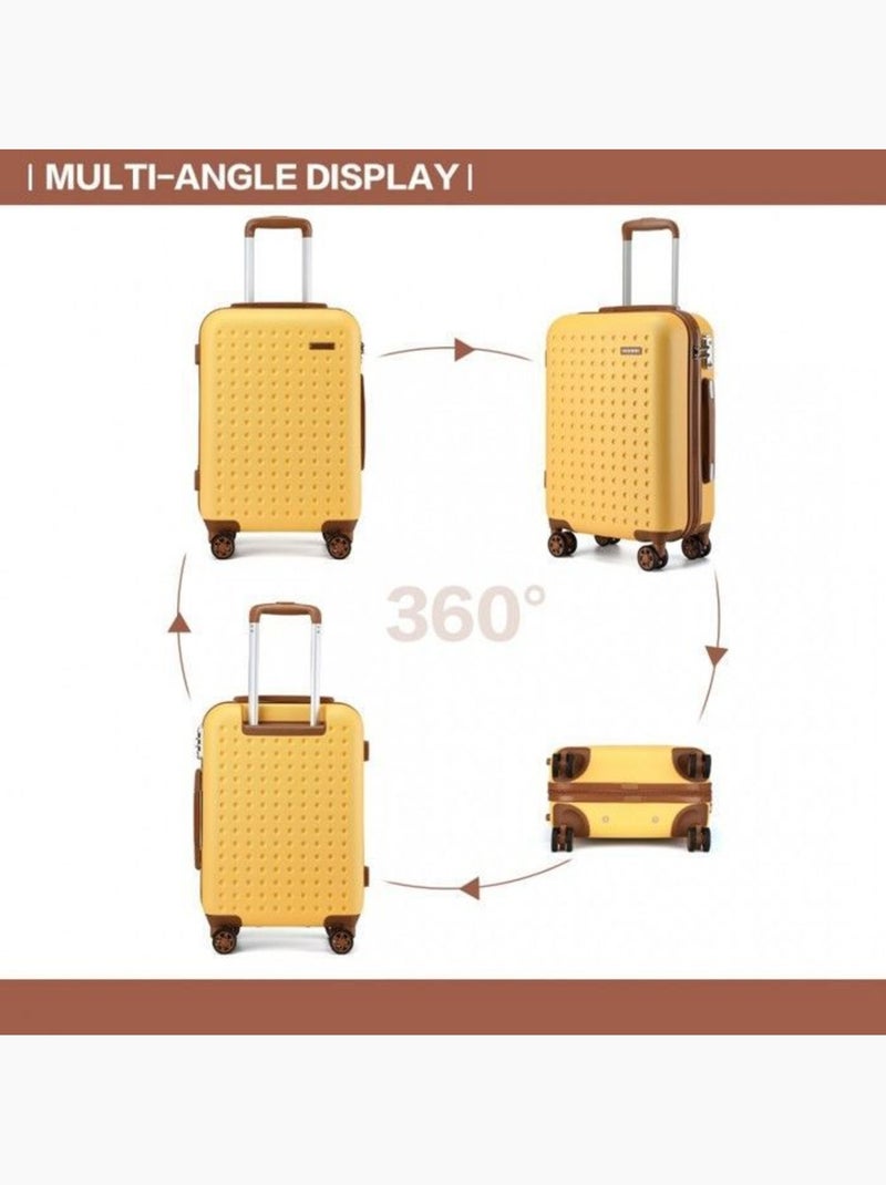 Valise - 65x42.5x25.5 cm, rigide abs + pc, 4 roues 360°, serrure tsa - kono Jaune - Kiabi