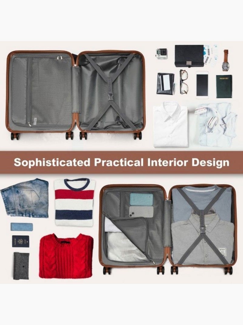 Valise - 65x43,5x25 cm, rigide abs, extensible, 4 roues 360°, serrure tsa - kono Blanc - Kiabi