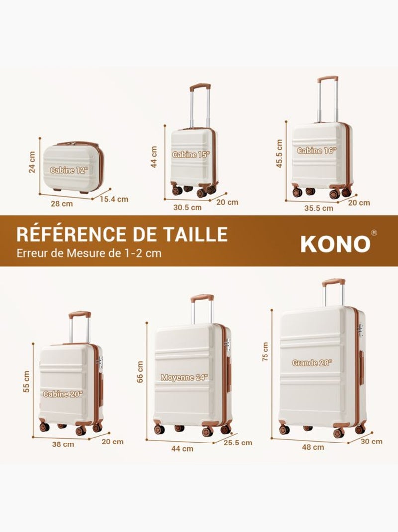 Valise - 66x44x25,5 cm, abs + pc, serrure tsa - kono Noir - Kiabi