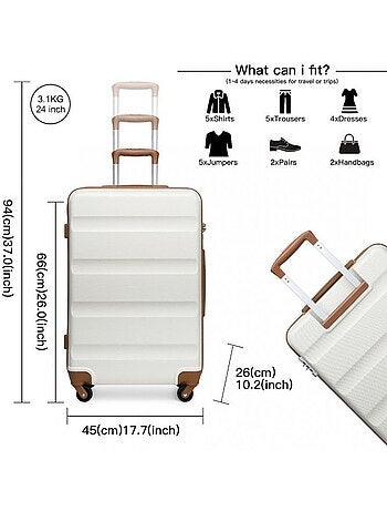 Valise - 66x45x26 cm abs 63 l tsa - kono