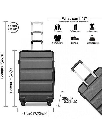Valise - 66x45x26 cm abs 63 l tsa - kono